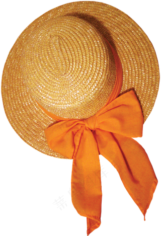 橙色绑带草帽