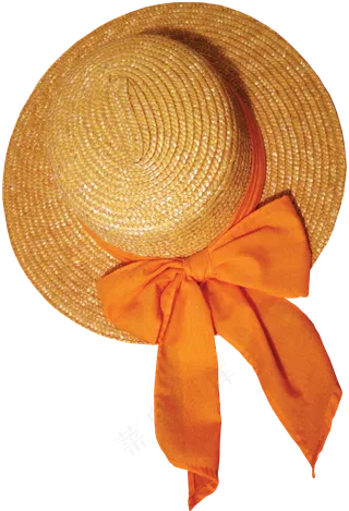 橙色绑带草帽