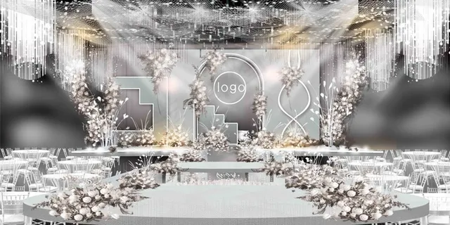 白色韩式婚礼效果图