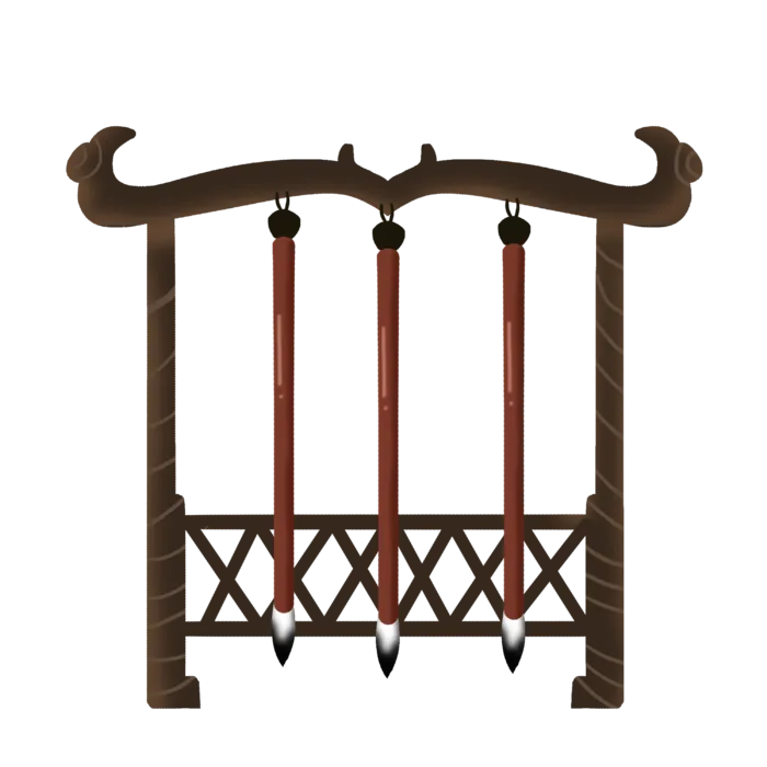 古代教育毛笔架插画_元素