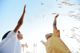 举起手欢腾的儿童图片