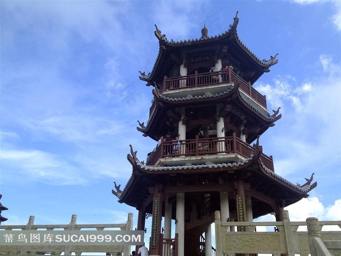 中国古建三亚天堂森林公园沧海楼景观