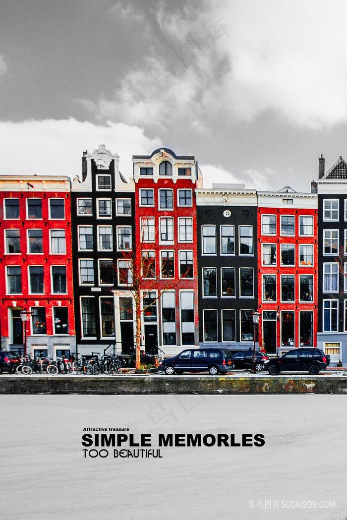 唯美高楼建筑装饰画