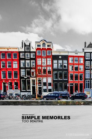 唯美高楼建筑装饰画