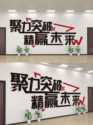 企业公司商业文化墙装修展板口号标语历史进程