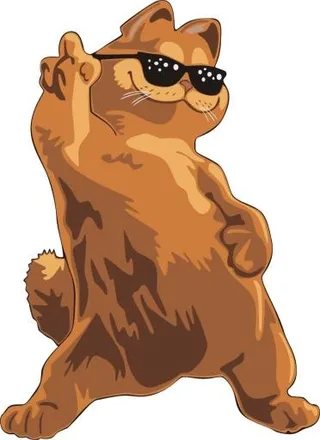 戴眼镜的加菲猫 PNG免抠