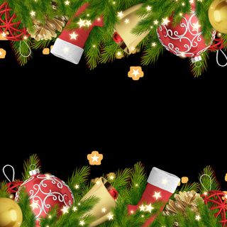 圣诞节圣诞树边框挂画
