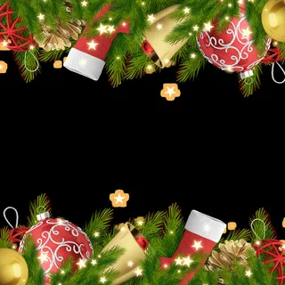 圣诞节圣诞树边框挂画
