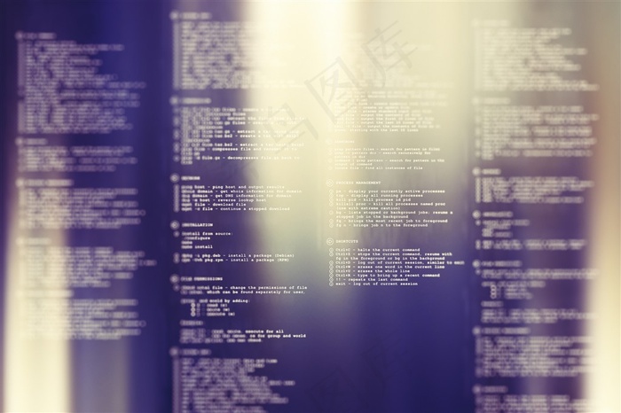 蓝色渐变字母代码科技背景