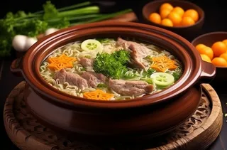 美味的牛肉拉面美食摄影图