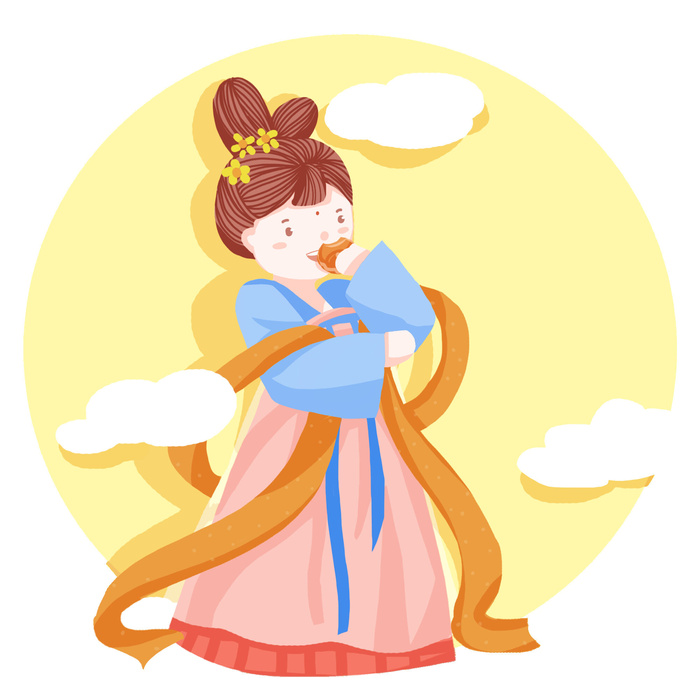 卡通中秋节嫦娥素材