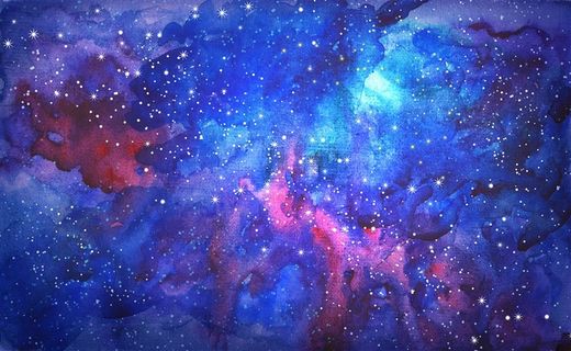 蓝紫色梦幻星空图片