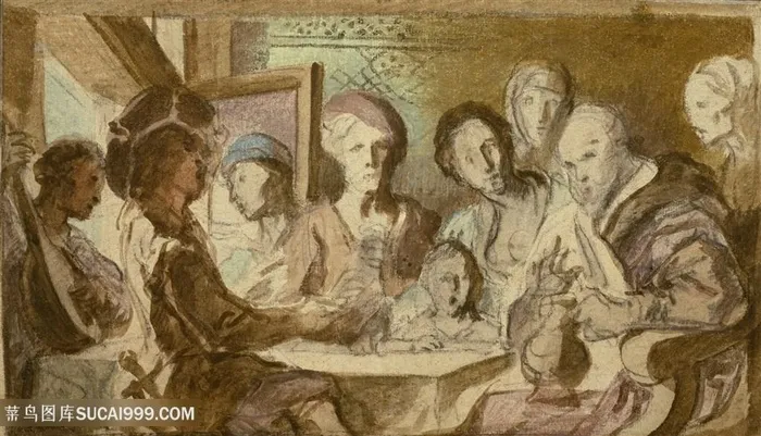 聚餐唯美装饰画挂画