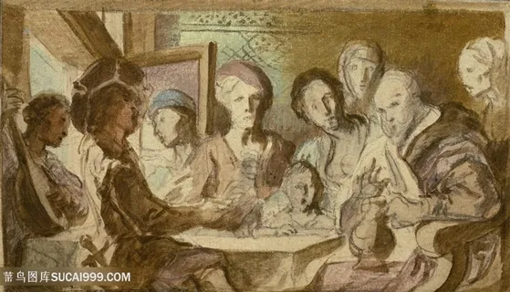 聚餐唯美装饰画挂画