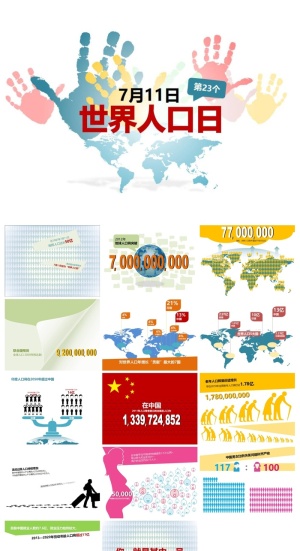 精品-世界人口日宣传PPT模板预览图