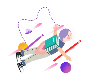 手绘卡通学习教育星球插画_元素