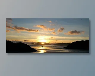 傍晚落日彩色天空风景图片