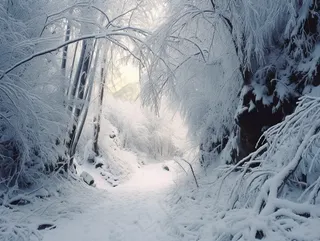 冬天大雪雪花雾凇摄影图