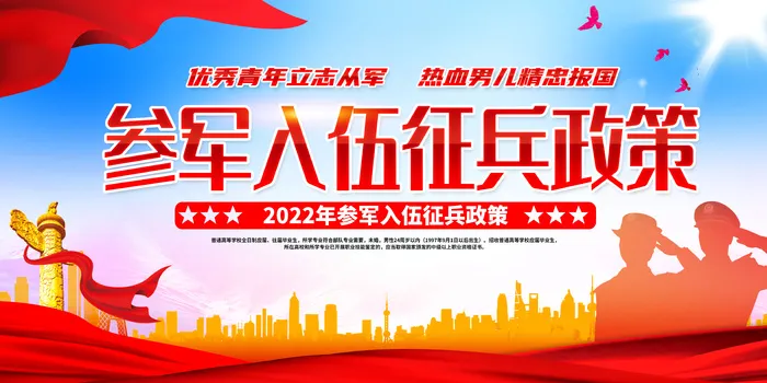 参军入伍征兵政策展馆展厅文化墙党建文化墙