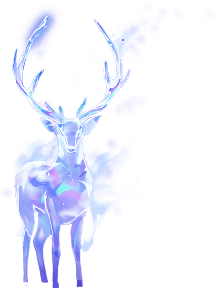 仙鹿图五彩斑斓免扣素材