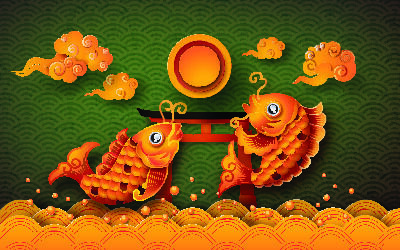 设计中秋节背景风景