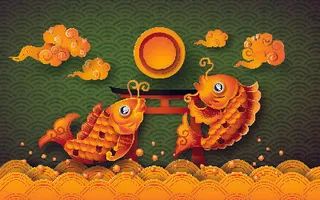 设计中秋节背景风景