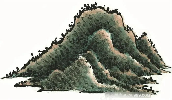 山石工笔图片素材