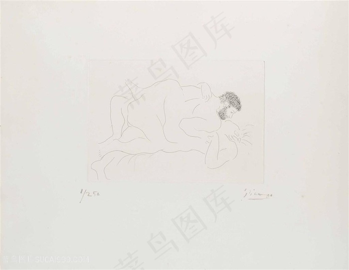 毕加索素描时尚性挂画