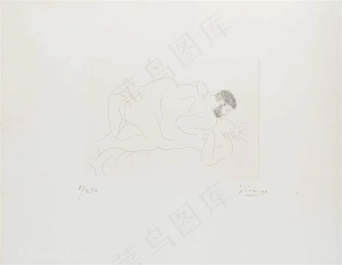 毕加索素描时尚性挂画