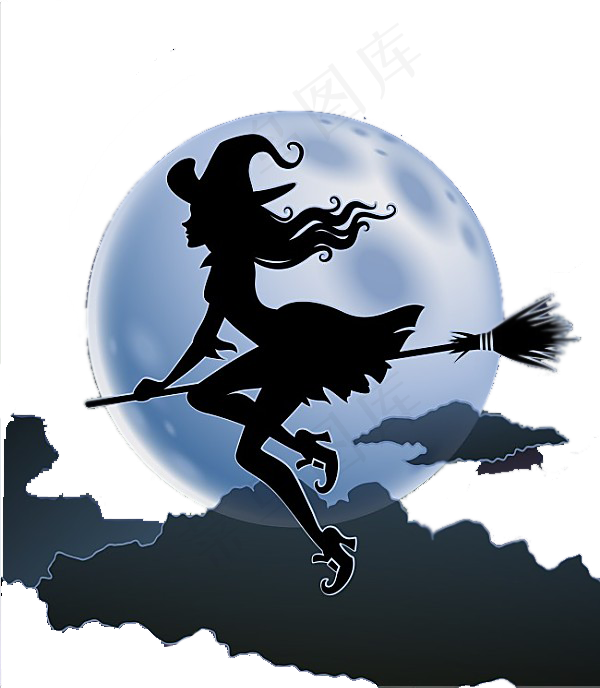 万圣节节日卡通素材小魔女