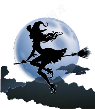 万圣节节日卡通素材小魔女