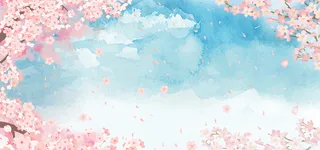 樱花赏花季背景展板
