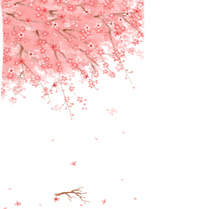 春天浪漫粉红色樱花手绘樱花梅花桃花花朵图片PNG免扣素材