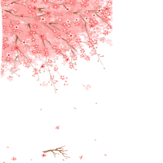 春天浪漫粉红色樱花手绘樱花梅花桃花花朵图片PNG免扣素材