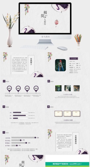 现代专业清新通用PPT模板预览图