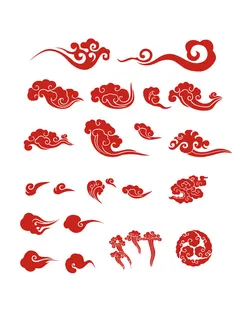 中国风古典式线条祥云纹底纹图案纹理装饰背景素材AI素材