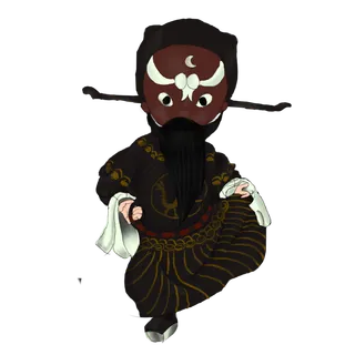 卡通京剧戏剧人物脸谱插画PNG图片 国潮中国风Q版戏剧人物PS素材