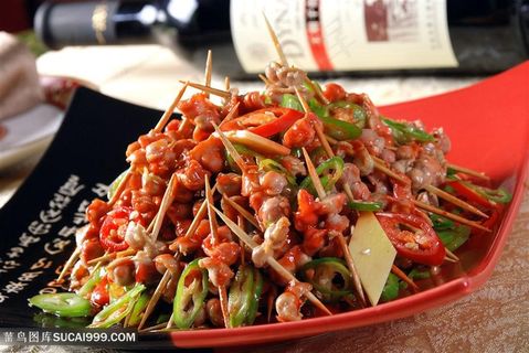 米椒雀　中华美食摄影图