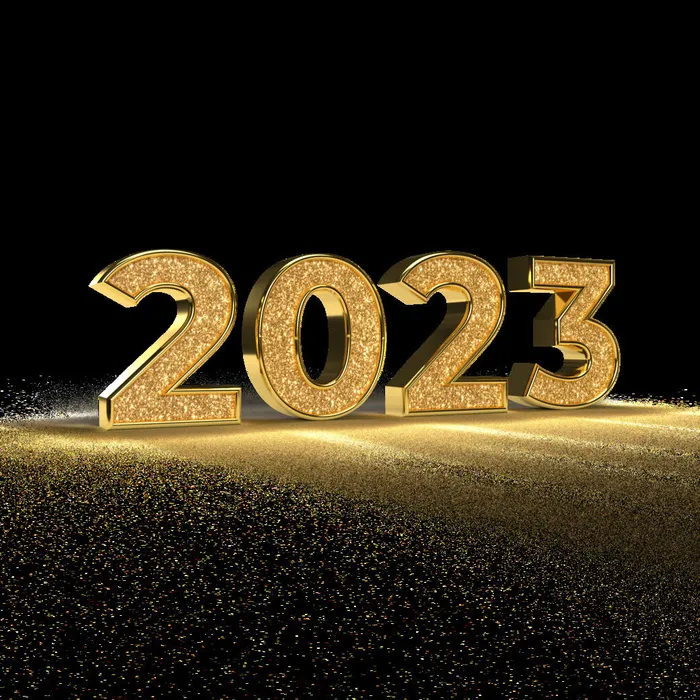 兔年2023年数字黑金色背景