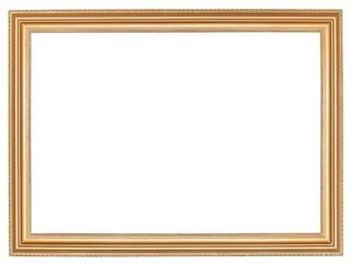 长方形金色宽边相框素材
