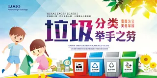 垃圾分类环保宣传海报展板设计