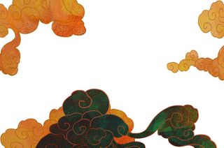 中国风国潮祥云插画手绘云彩图案海报云层装饰背景PSD设计素材