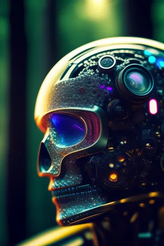 电子人脑机器共生插画