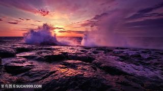 黄昏海景海滩壁纸