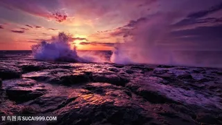 黄昏海景海滩壁纸