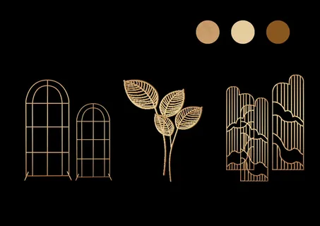 金色婚礼常用铁艺道具