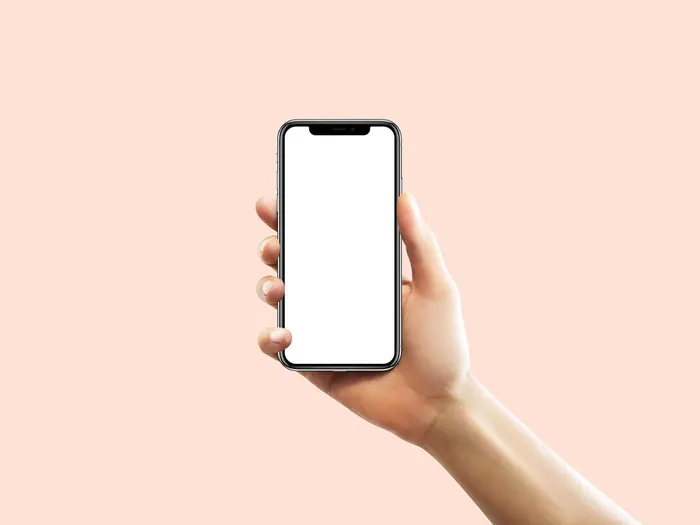 右手手持苹果手机展示样机