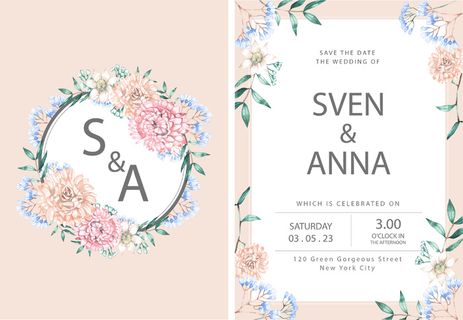 优雅婚礼邀请函PSD分层素材