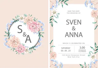 优雅婚礼邀请函PSD分层素材