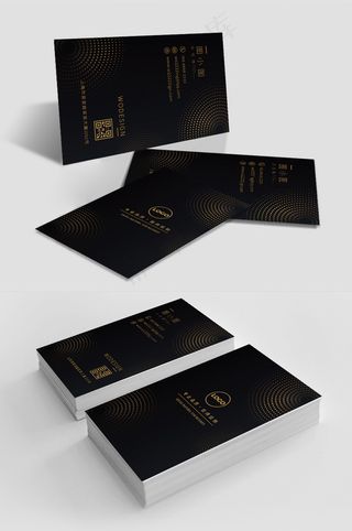 黑色高档简约酒店商务名片设计